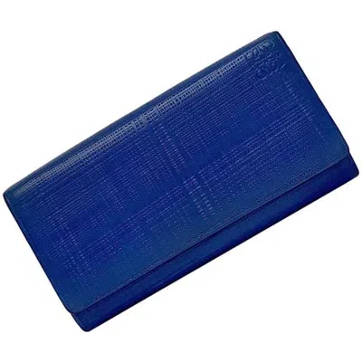 Pre-owned Loewe Blue Leather Long Wallet (bi-fold) ()