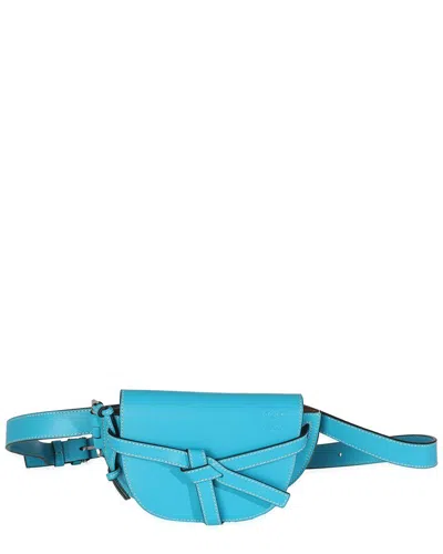 Pre-owned Loewe Blue Leather Mini Gate Belt Bag (authentic Pre-loved)