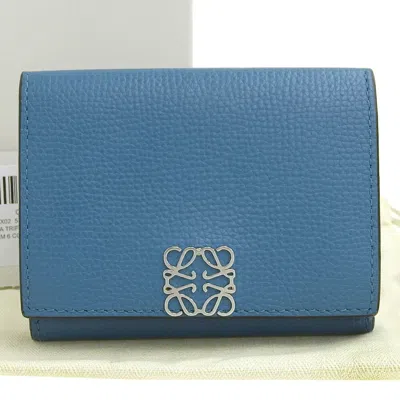 Pre-owned Loewe Blue Leather Wallet (tri-fold) ()