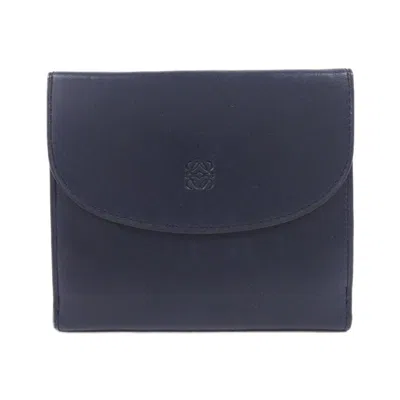 Pre-owned Loewe Blue Leather Wallet (tri-fold) ()