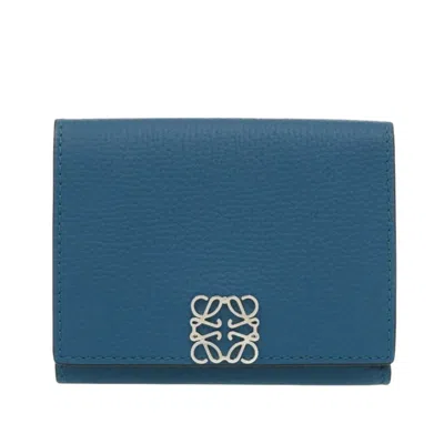 Pre-owned Loewe Blue Leather Wallet (tri-fold) ()