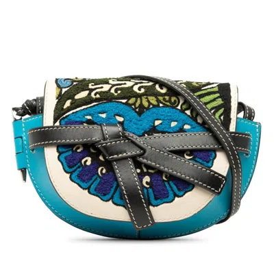 Pre-owned Loewe Blue Multi-color Leather Pochette Shoulder Bag ()