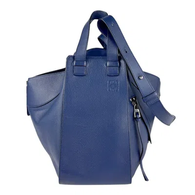 Pre-owned Loewe Blue Navy Leather Handbag Shoulder Bag ()