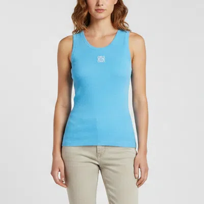 Pre-owned Loewe Blue Rib Knit Sleeveless Tank Top S