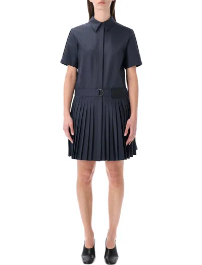 Loewe Blue Shirt Collar Mini Dress