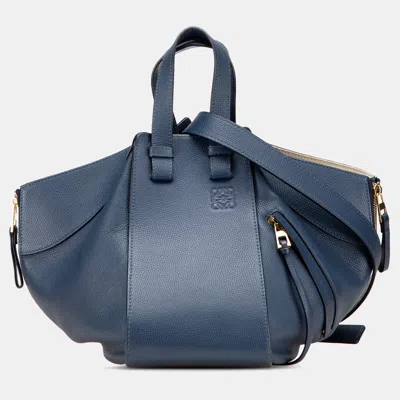 Pre-owned Loewe Blue Small Leather Hammock Satchel