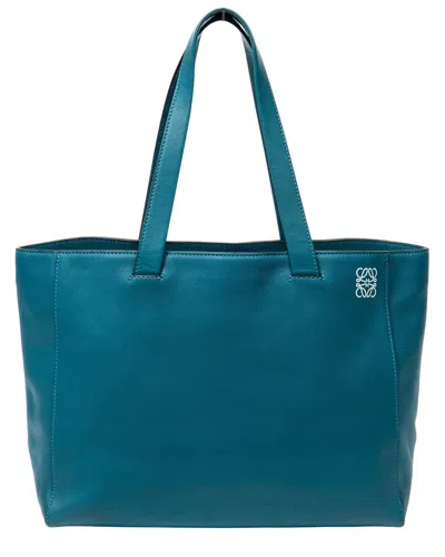Pre-owned Loewe Blue Smooth Leather Medium Shoulder Tote (authentic Pre-loved)
