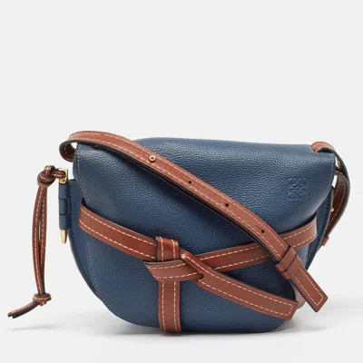 Pre-owned Loewe Blue/brown Leather Gate Shoulder Bag