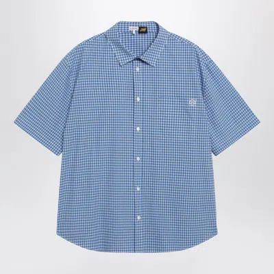 Loewe Blue/white Checked Shortsleeve Cotton Shirt