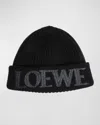 Loewe Blurred Logo Wool Beanie In Black