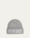 Loewe Blurred Logo Wool Beanie In Grey