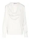 Loewe Silk-blend Satin Blouse In White