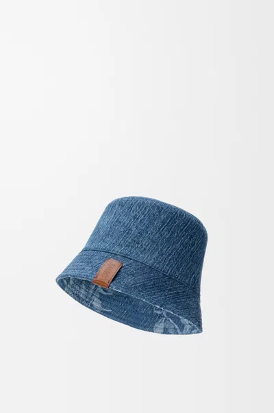 Loewe Reversible Bucket Hat In Denim Size: L For Man In Blue
