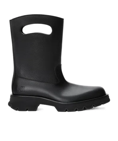 Loewe Bobby Boot In Grained Vegetable-tanned Calfskin In Black