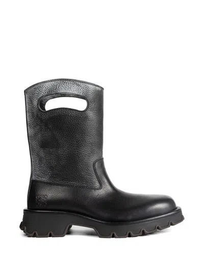 Loewe Bobby Cut-out Leather Boots In Black