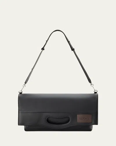Loewe Bobby Folded Tote Bag In Leather In Black