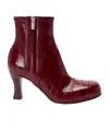 Loewe Eel Leather Bobine Ankle Boots 75 In Burgundy