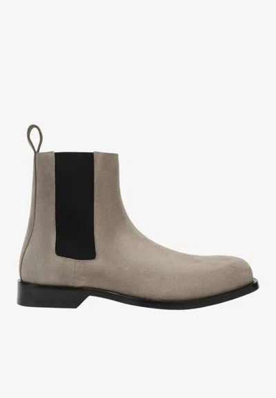Loewe Bobine Chelsea Bootie In Suede Calfskin In Multi
