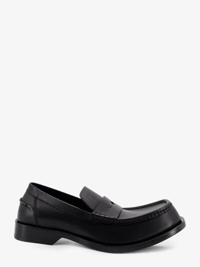 Loewe Bobine Leather Loafers With Engraved Anagram Logo In Black