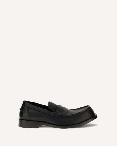 Loewe Bobine Polished Calfskin Loafers In Black