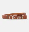 Loewe Bold Leather Belt In Tan/palladium