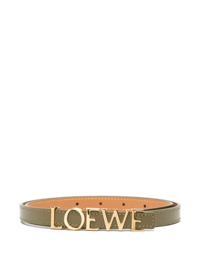 Loewe Bold-logo Belt In Green