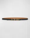 Loewe Bold Logo Leather Skinny Belt In Multi