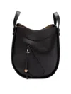Loewe Women Hammock Slice Bag In Shiny Calfskin In Black