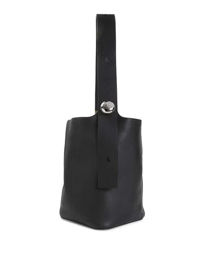 Loewe Pebble Large Bucket Bag In Black