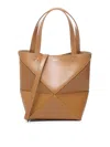 Loewe Mini Puzzle Fold Tote In Shiny Calfskin
