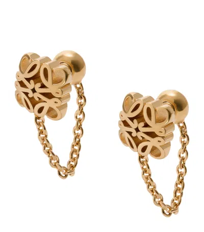 Loewe Bombé Anagram Chain Stud Earrings In Gold