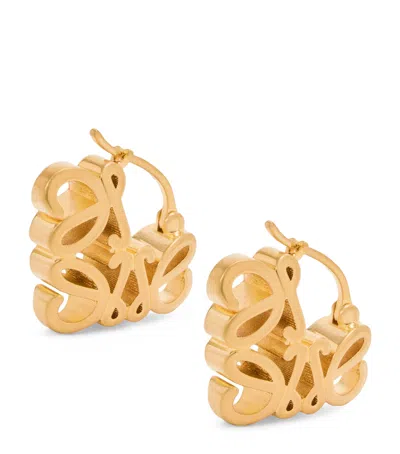 Loewe Bombé Anagram Hoop Earrings In Gold