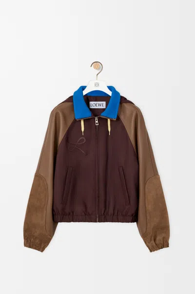 Loewe Bomber Jacket In Technical Fabric Size:44 For Woman In Brown