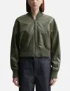 Loewe Leather Bomber Jacket In Green
