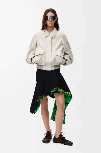 Loewe Bomber Jacket In Suede Goatskin Size:42 For Woman In Gold