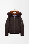 Loewe Technical Coating Bomber Jacket With Double Layer Construction And Checked Back In Brown
