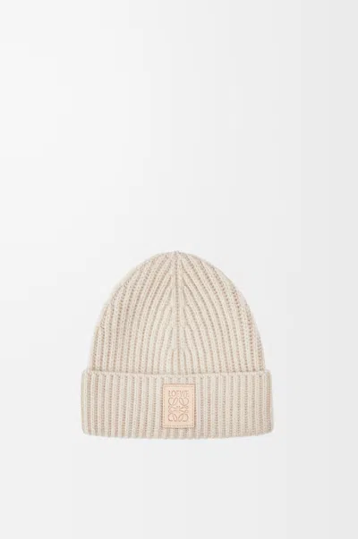 Loewe Light Beige Cashmere Beanie Women In Neutral