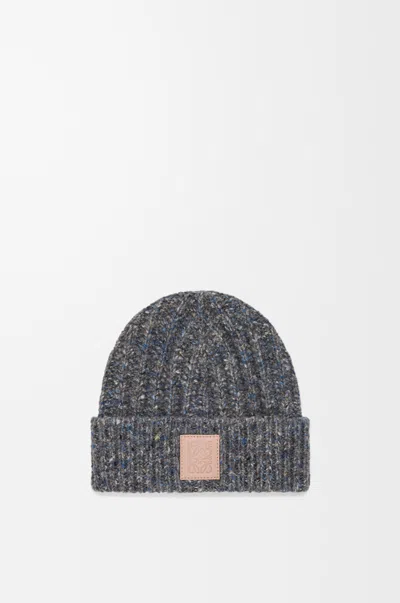 Loewe Beanie In Wool And Cashmere Blend For Woman In Gray