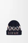 Loewe Sequin-embellished Fair Isle Wool-blend Beanie In Black