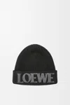 Loewe Wool Embroidered-logo Beanie In Black