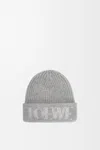 Loewe Blurred Logo Wool Beanie In Gray