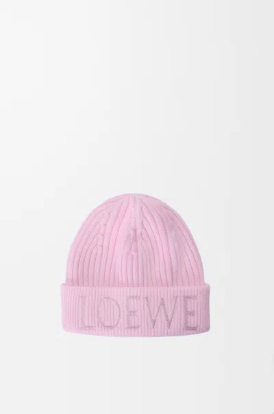 Loewe Beanie In Wool For Woman In Purple