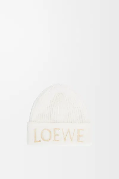 Loewe Beanie In Wool For Woman In White