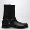 Loewe Man Ankle Boots Black Size 9 Leather In Black
