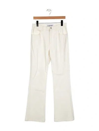 Pre-owned Loewe Bootcut Jeans In White