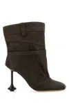 Loewe Suede Ankle Boots With 9 Cm Heel Height For Women In Brown
