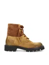 Loewe Sierra Military Ankle Boots In Suede In Brown
