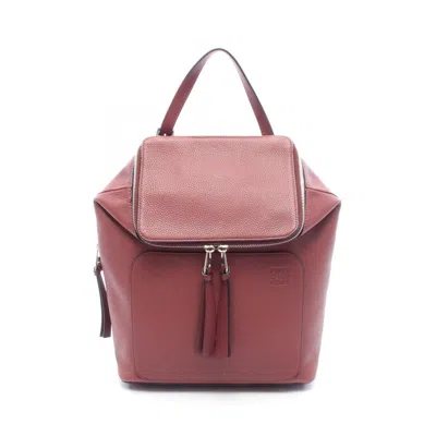 Pre-owned Loewe Bordeaux Leather Backpack Handbag ()