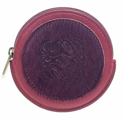 Pre-owned Loewe Bordeaux Leather Coin Purse/coin Case () In Burgundy