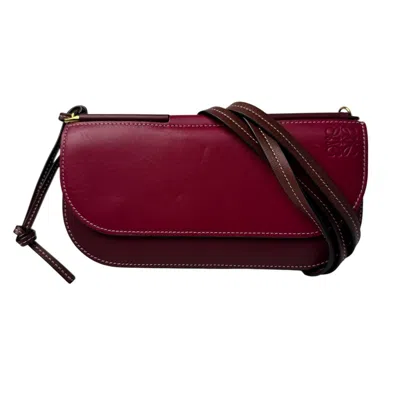 Pre-owned Loewe Bordeaux Leather Pochette Shoulder Bag ()